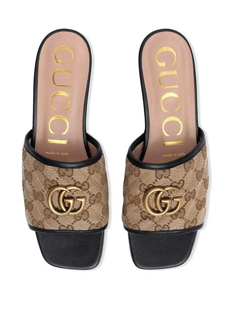 gucci gold quilt sandals|gucci jolie denim flats sandals.